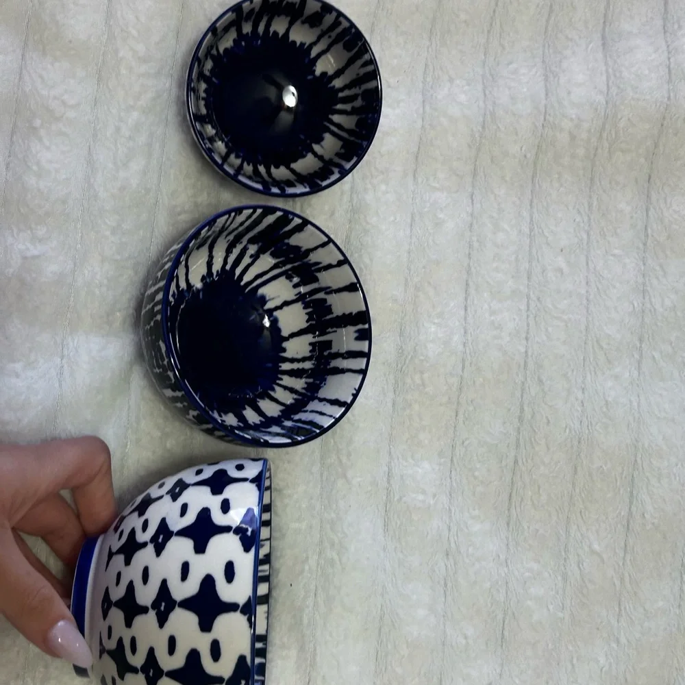 Blue Artistic Ceramic Bowl Set